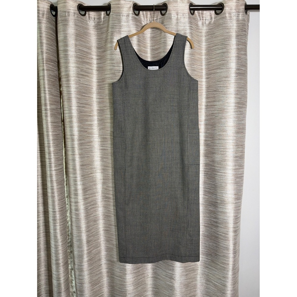 Harve Benard Sport Womens 100% Wool Houndstooth Jumper Dress Size 8 Vintage 32M